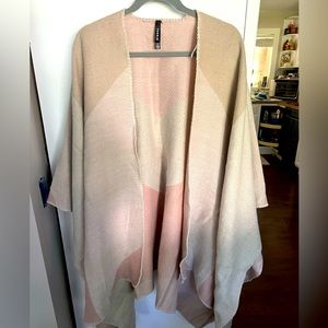 Torrid Pink & Tan Blanket Kimono Shrug